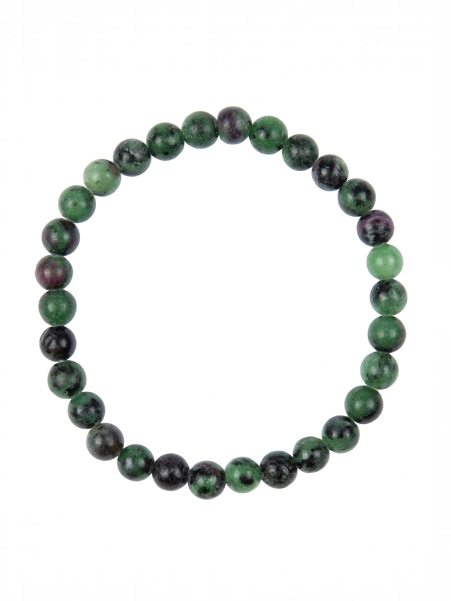 Ruby in Zoisite Stone Stretch Bracelet B2979-Ruby in Zoisite
