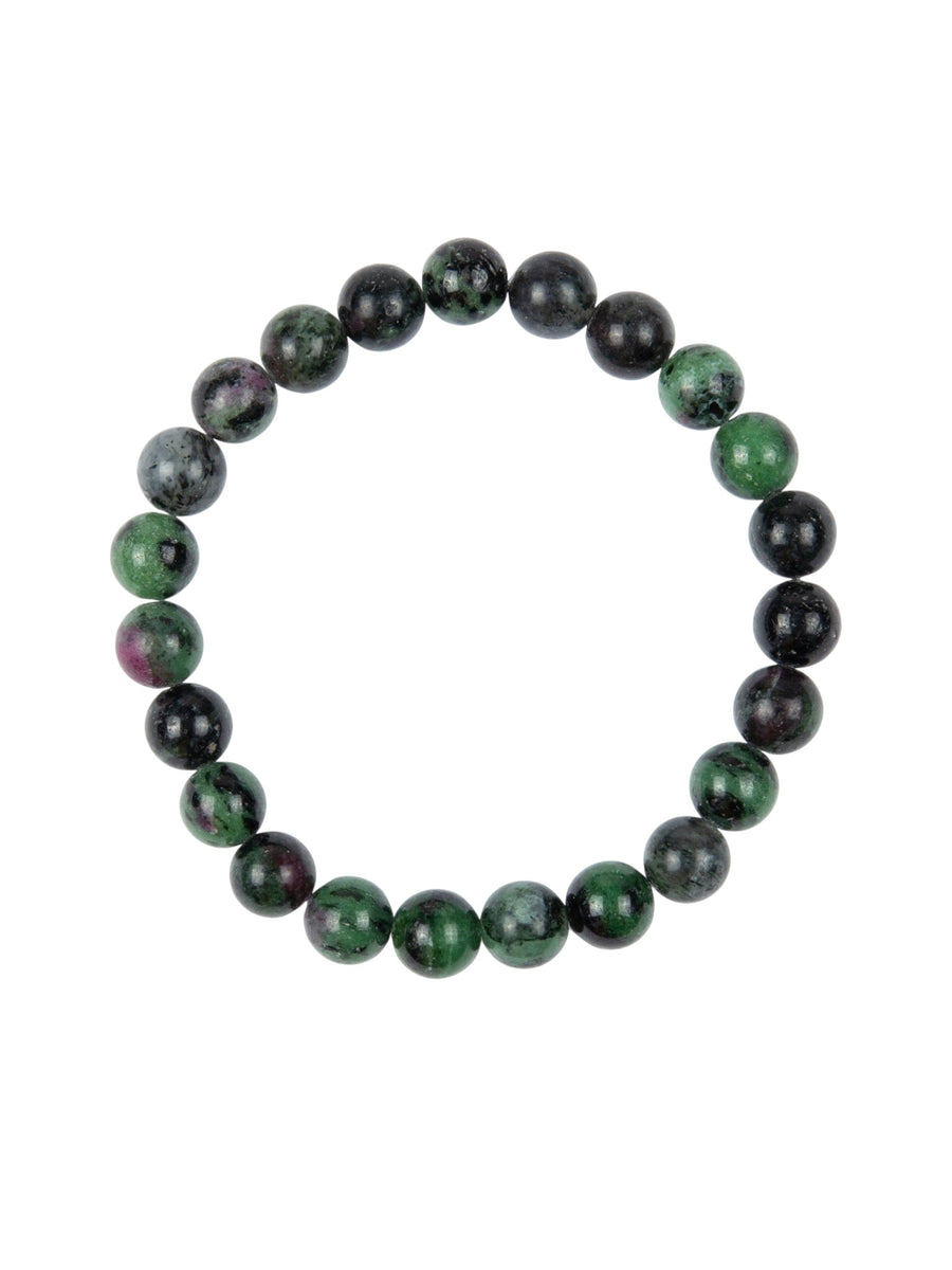 Ruby in Zoisite Stone Stretch Bracelet B2979-Ruby in Zoisite