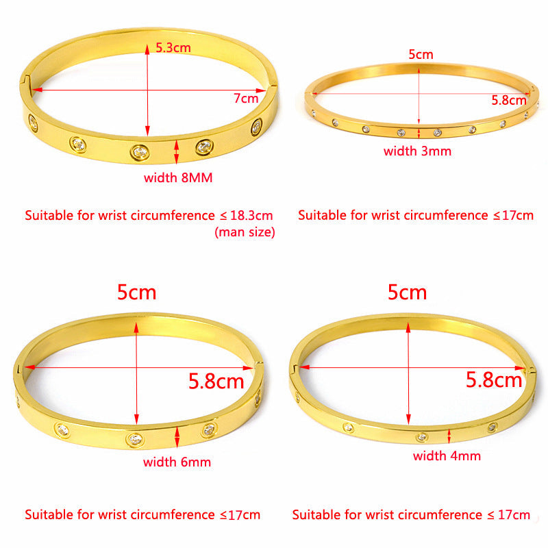 Rhinestone Stainless Steel Bracelet B3003