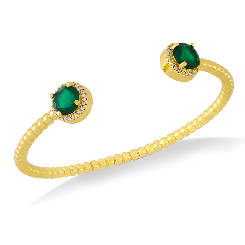 Zircon Copper Cuff Bracelet B3030