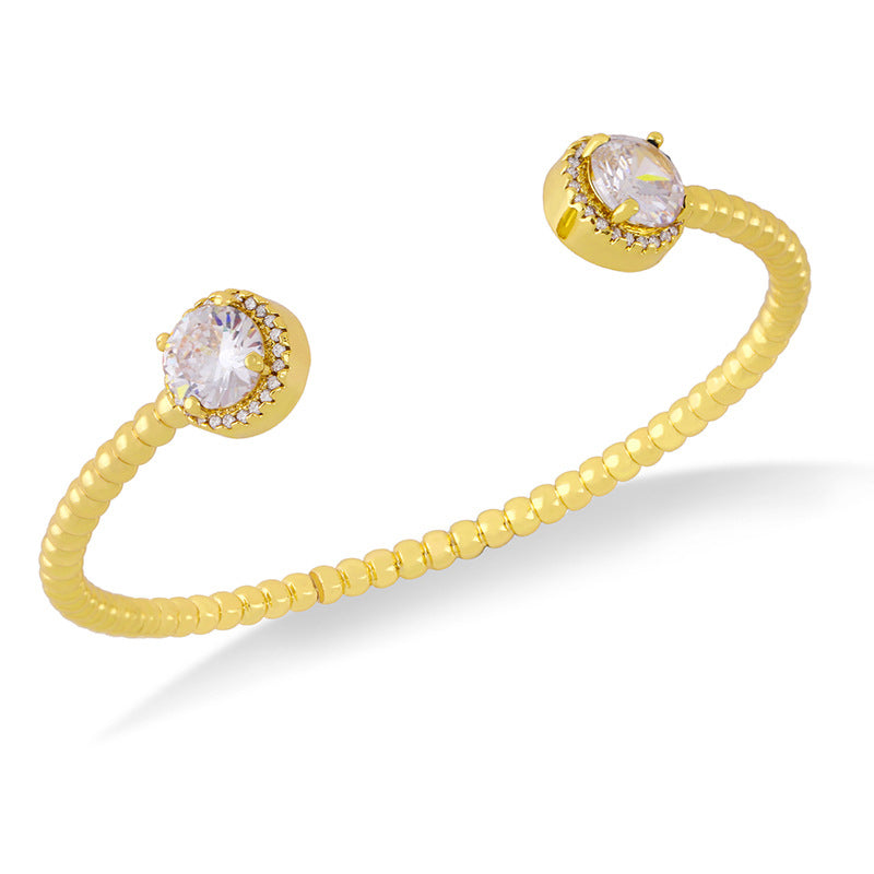 Zircon Copper Cuff Bracelet B3030