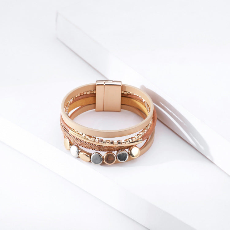 Alloy Leatherette Magnetic Bracelet B3047 - view 2