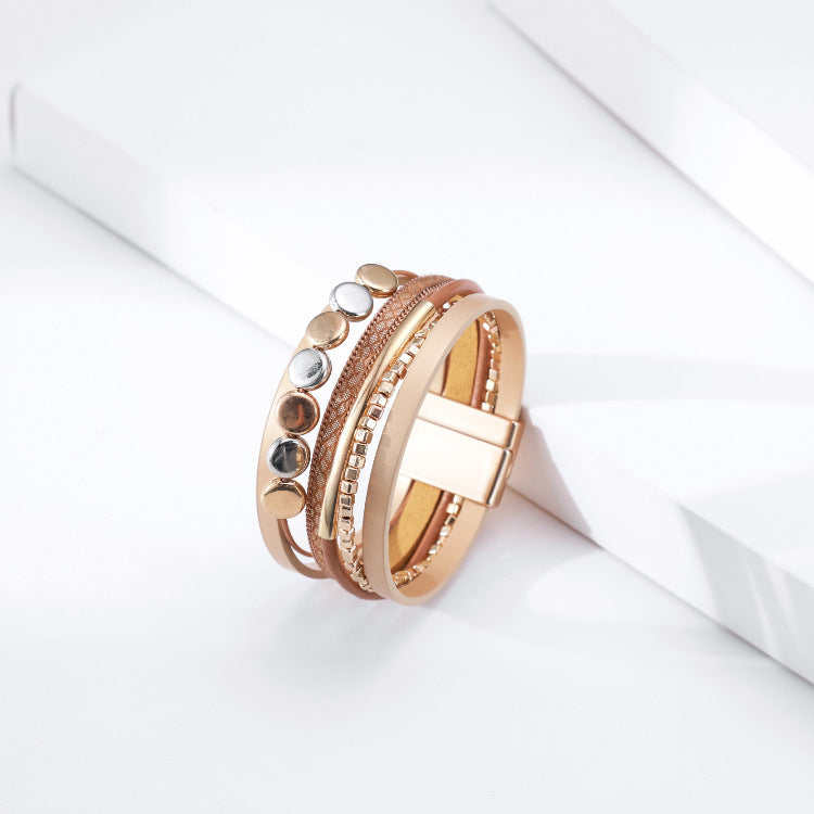 Alloy Leatherette Magnetic Bracelet B3047 - view 3