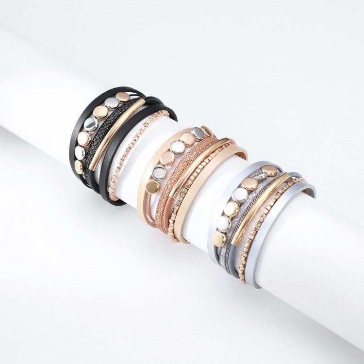 Alloy Leatherette Magnetic Bracelet B3047 - view 7
