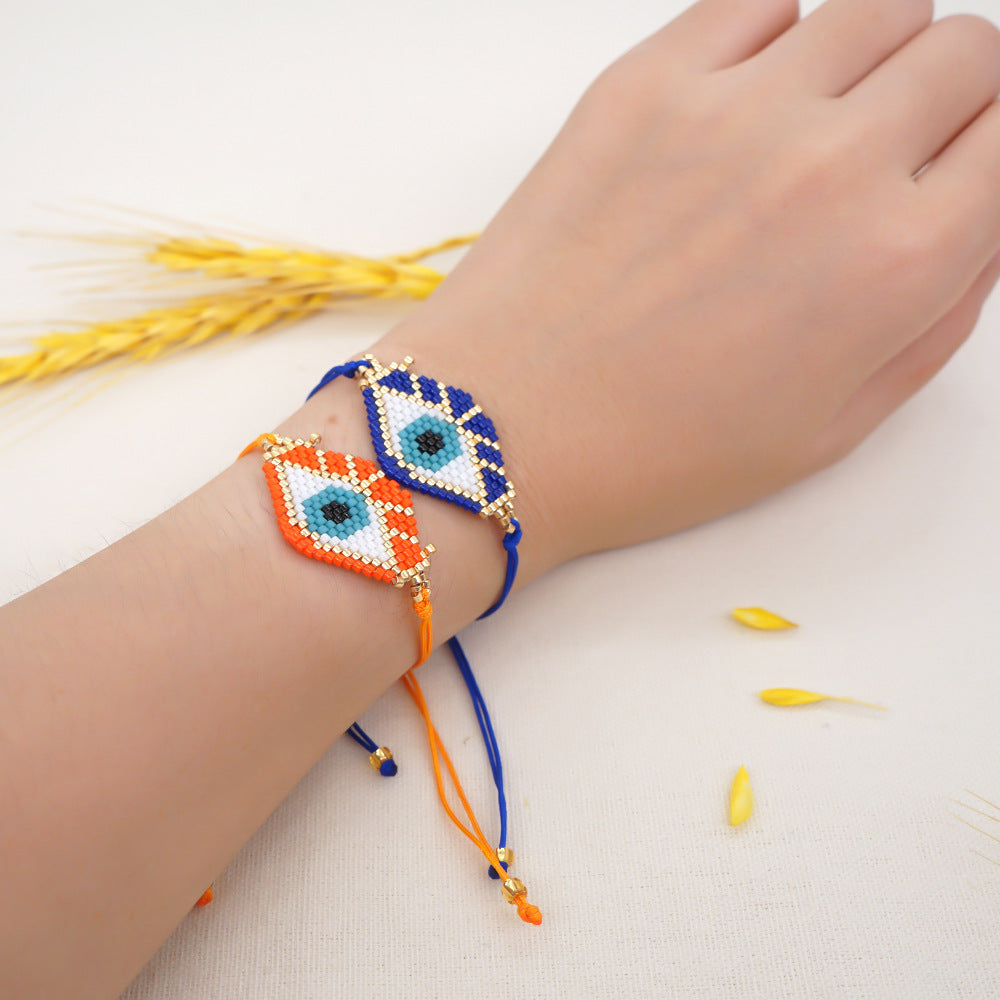 Evil Eye Seed Beads Braided Bracelets B3053