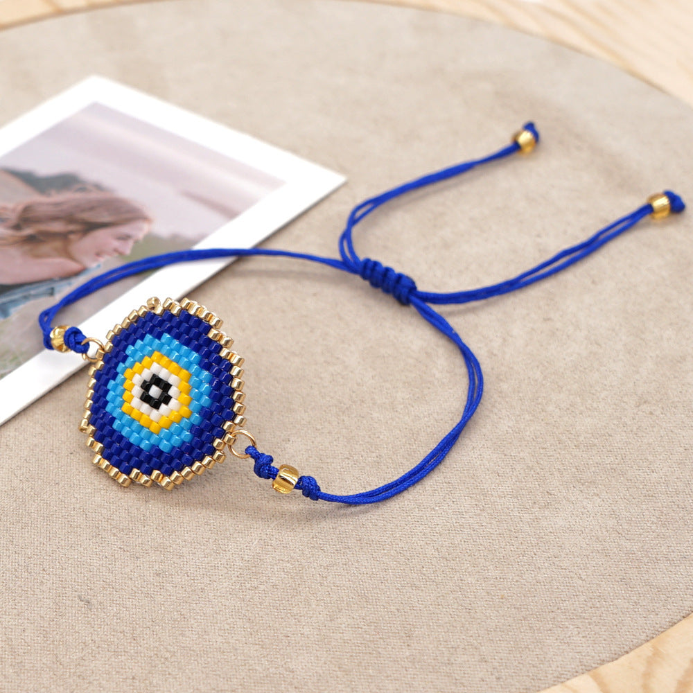 Evil Eye Seed Beads Braided Bracelets B3059
