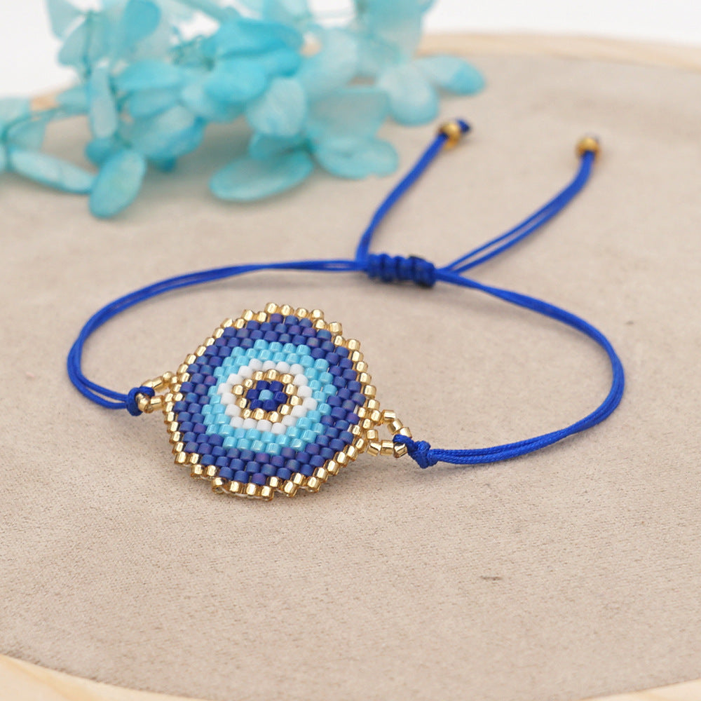 Evil Eye Seed Beads Braided Bracelets B3059