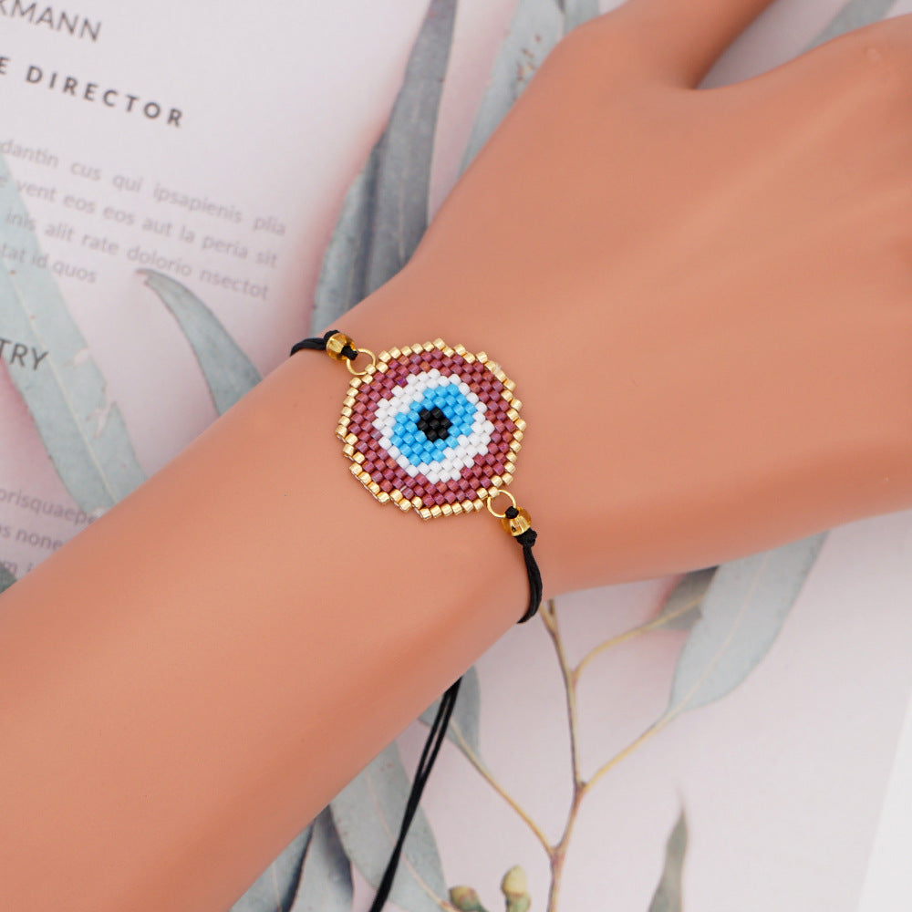 Evil Eye Seed Beads Braided Bracelets B3059