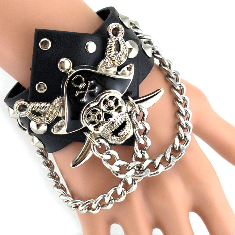 Punk Skull Chain Snap Bracelet B3068