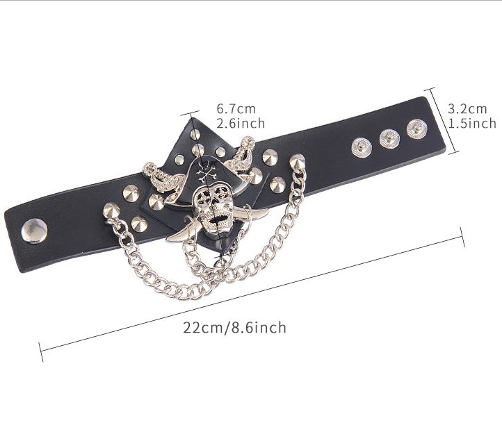 Punk Skull Chain Snap Bracelet B3068