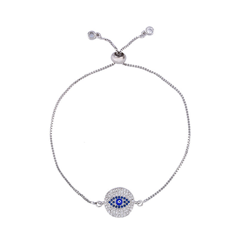 Evil Eye Zircon Chain Bracelets B3138