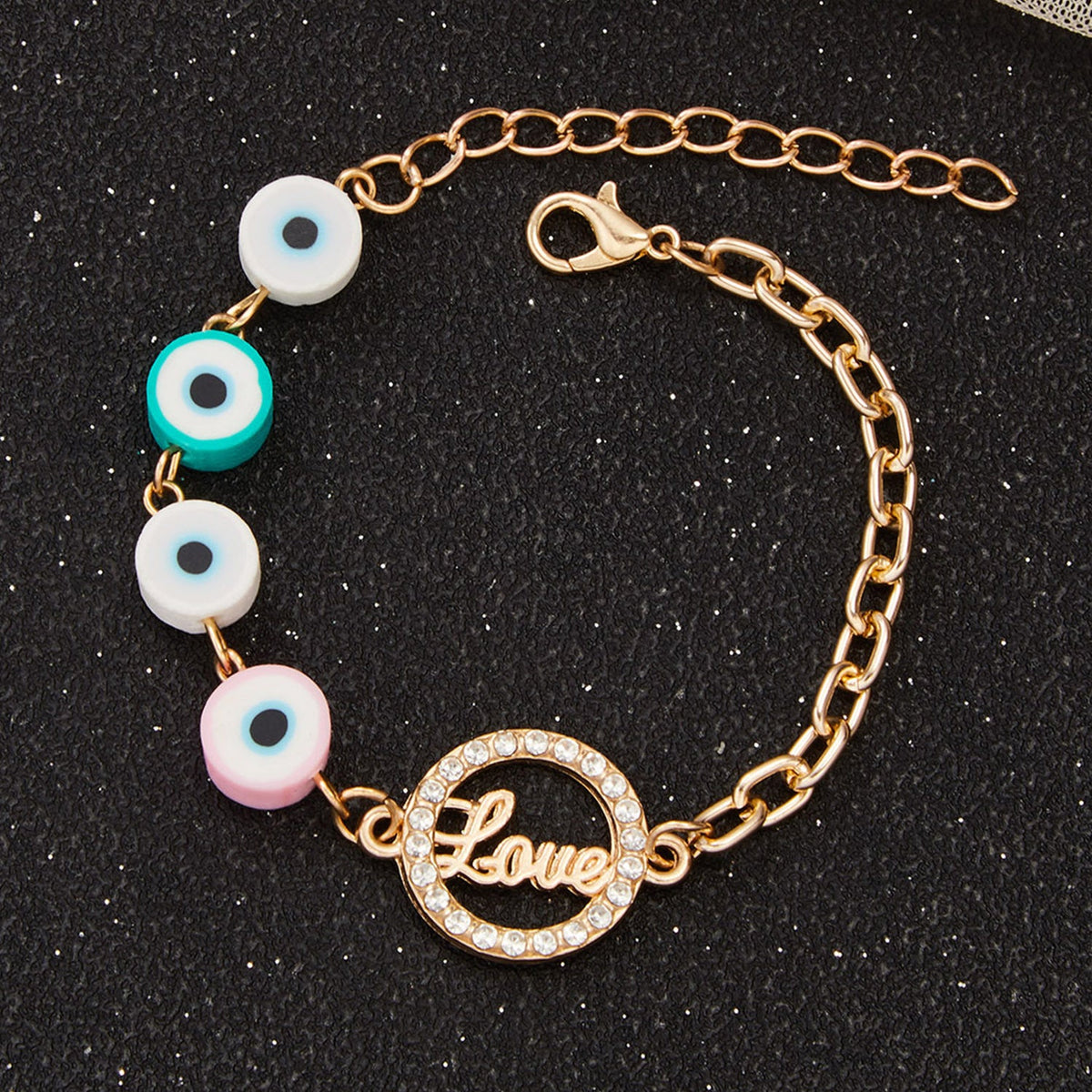 Evil Eye LOVE Chain Bracelet B3141