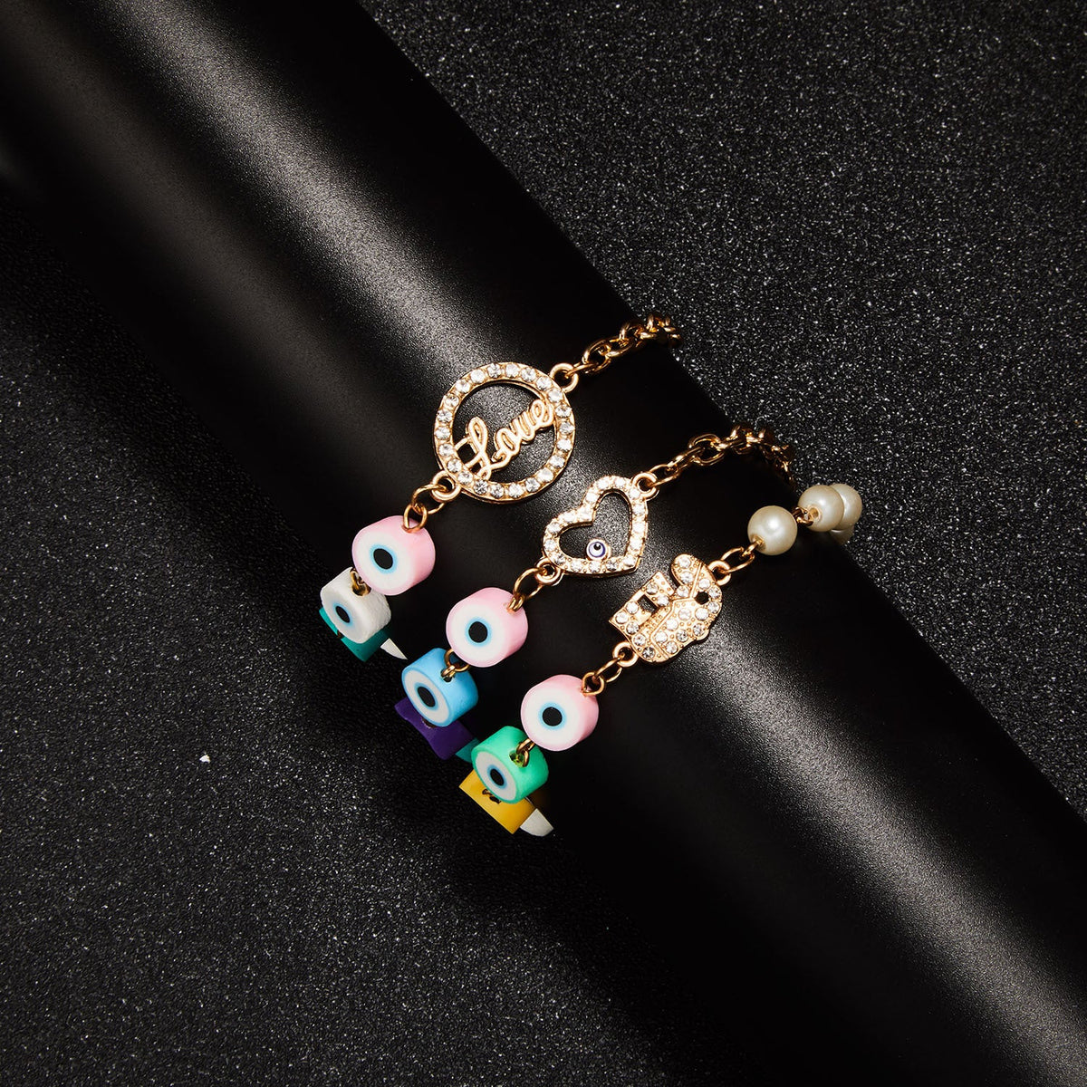 Evil Eye Heart Chain Bracelet B3140