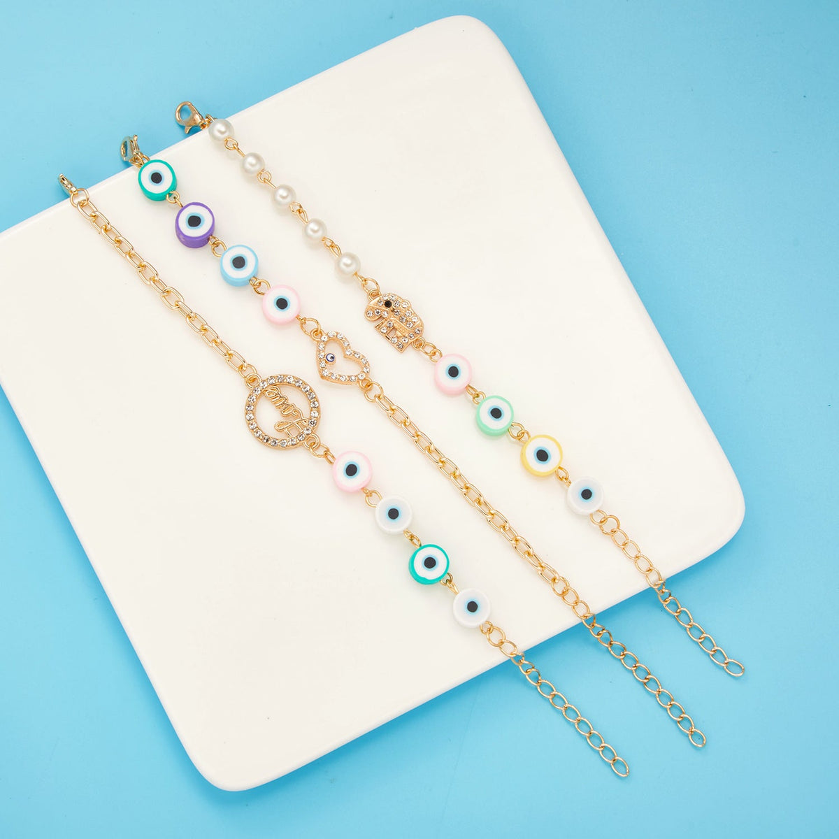 Evil Eye LOVE Chain Bracelet B3141