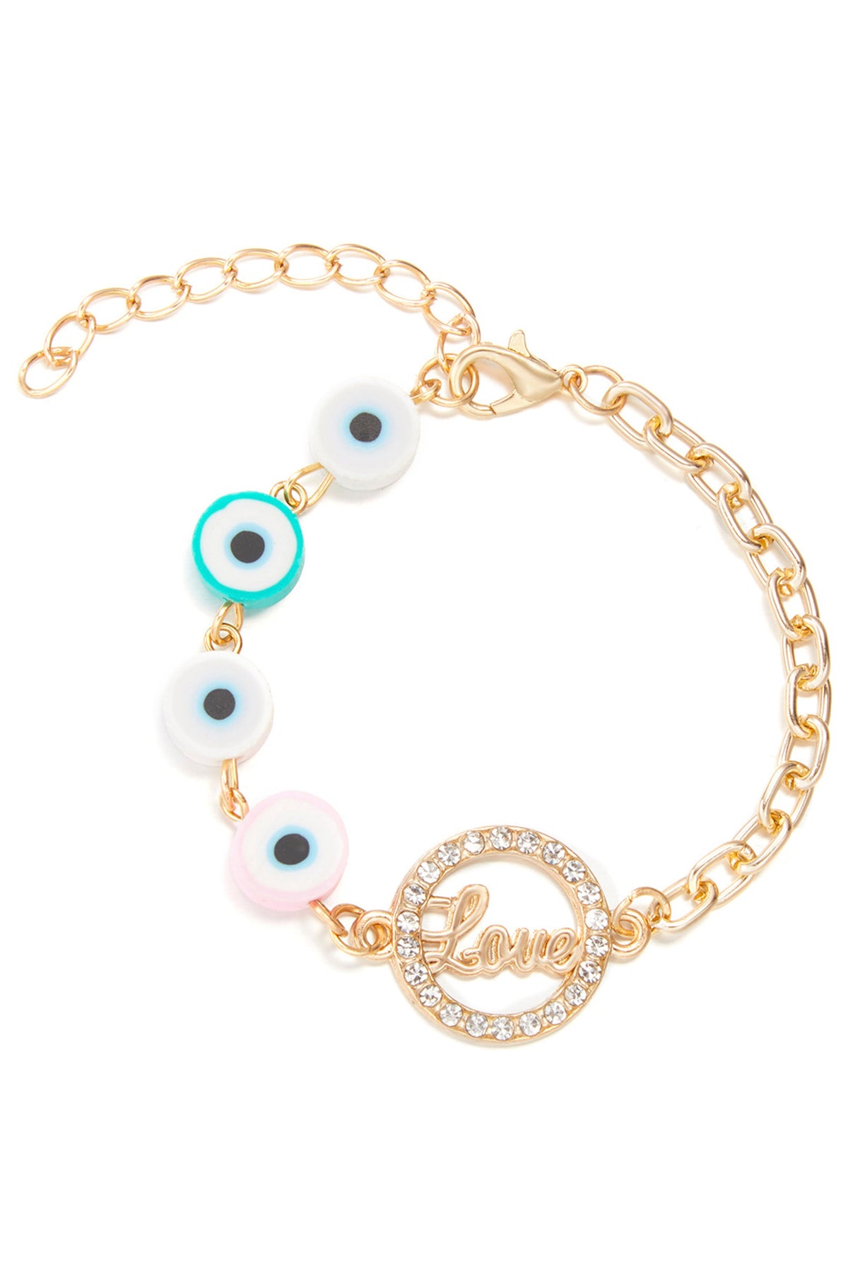 Evil Eye LOVE Chain Bracelet B3141