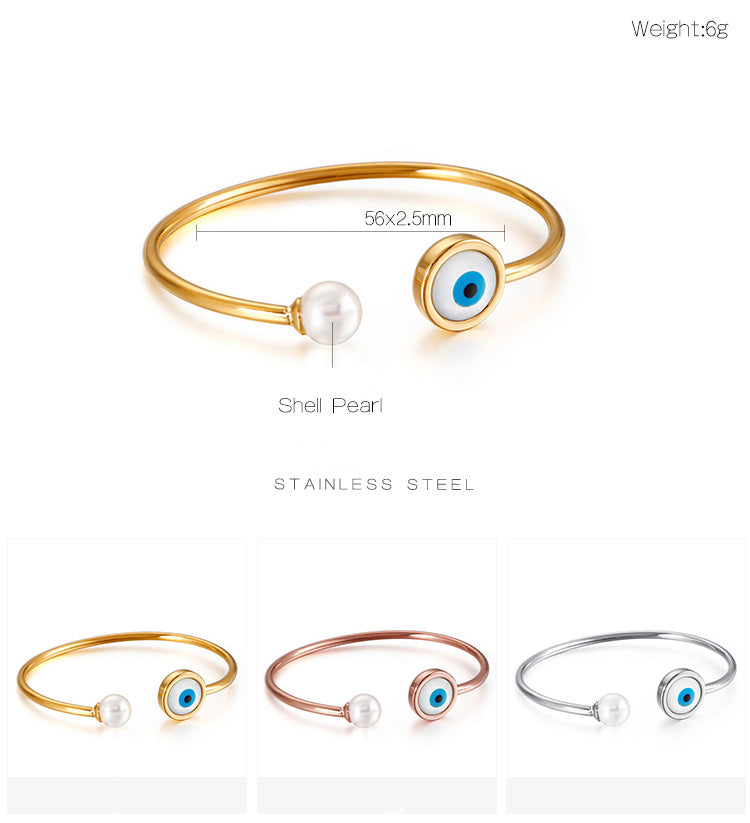 Evil Eye Stainless Steel Cuff B3142