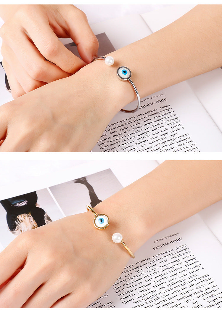 Evil Eye Stainless Steel Cuff B3142