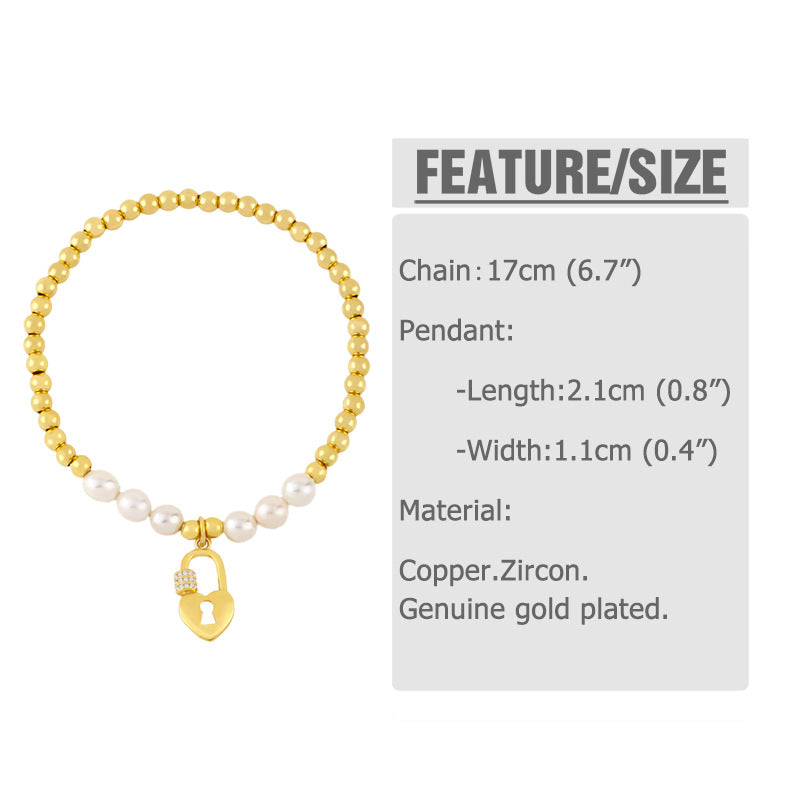 Evil Eye Zircon Bead Bracelet B3149