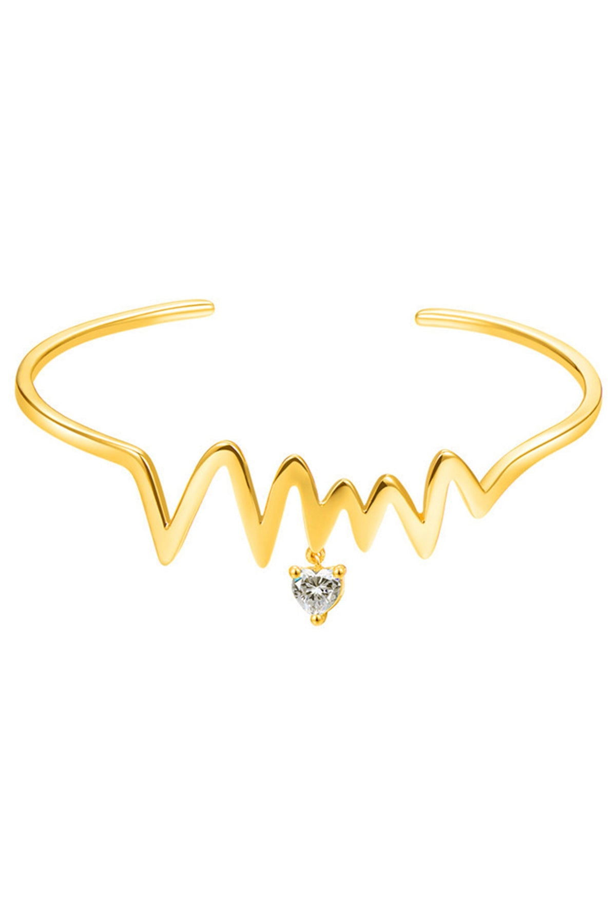 Electrocardiogram Wave Zircon Cuff B3152