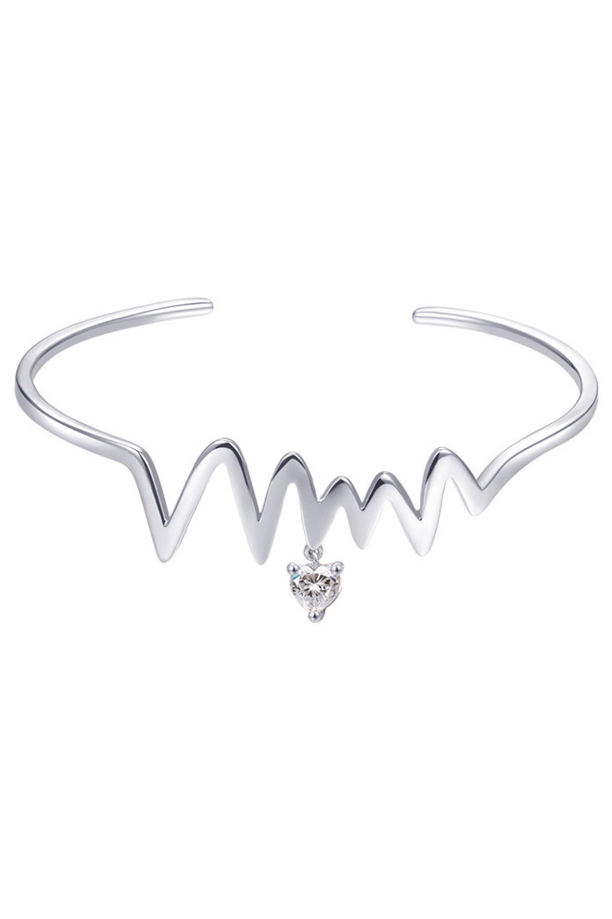 Electrocardiogram Wave Zircon Cuff B3152
