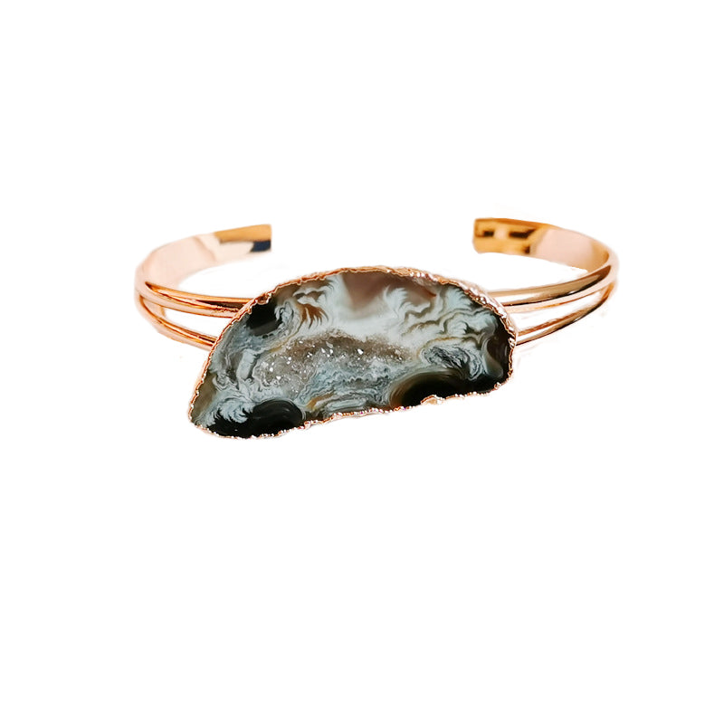 Druzy Stone Alloy Cuff Bracelet B3173