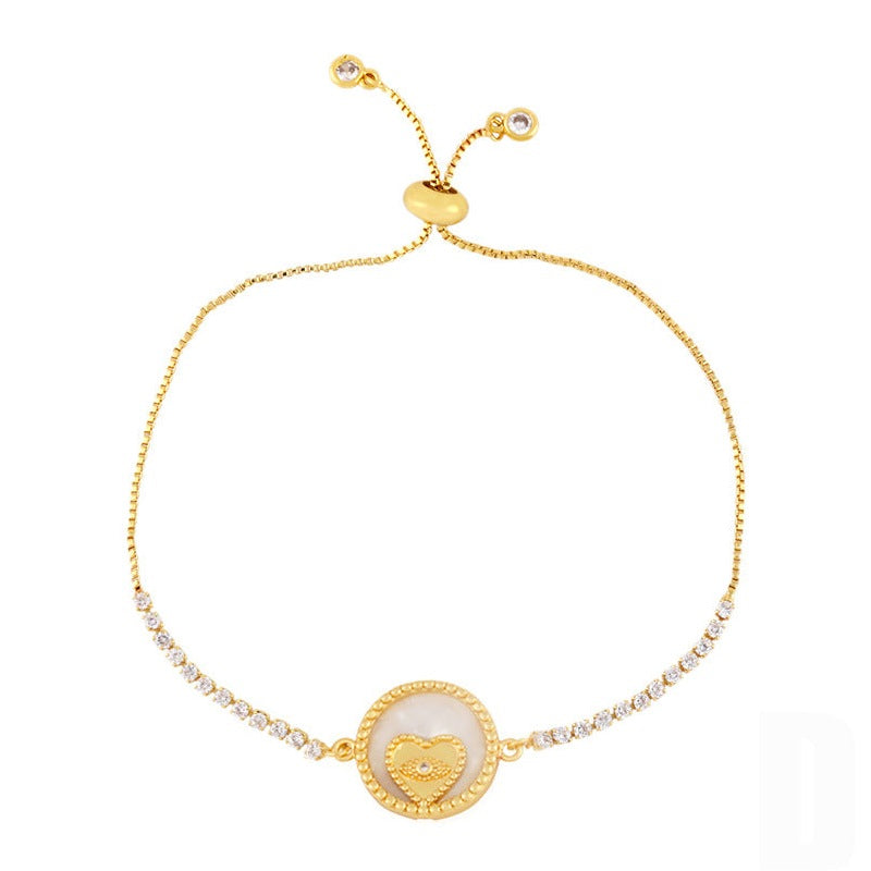 Heart Zircon Chain Bracelet B3189