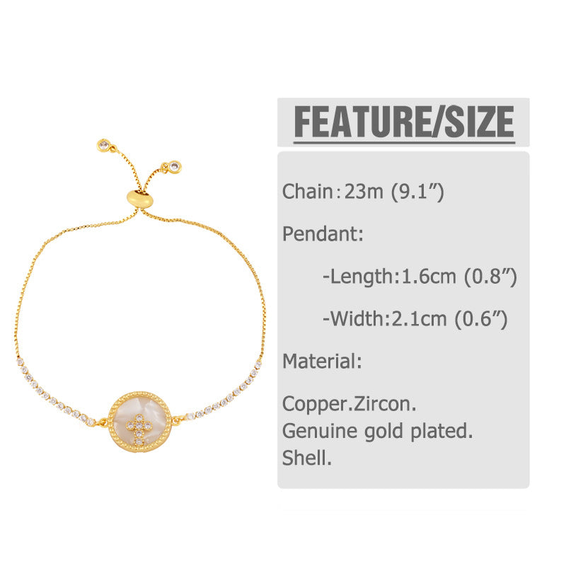 Heart Zircon Chain Bracelet B3189