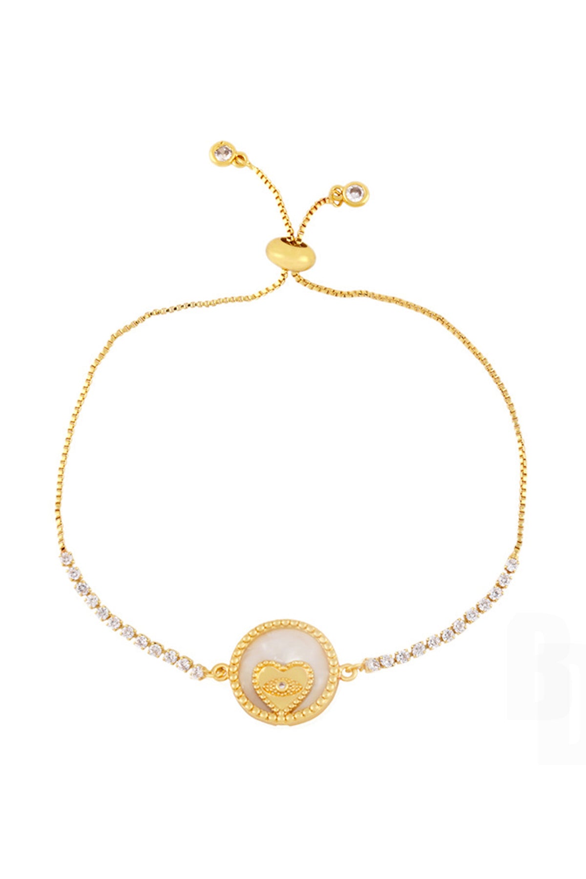 Heart Zircon Chain Bracelet B3189