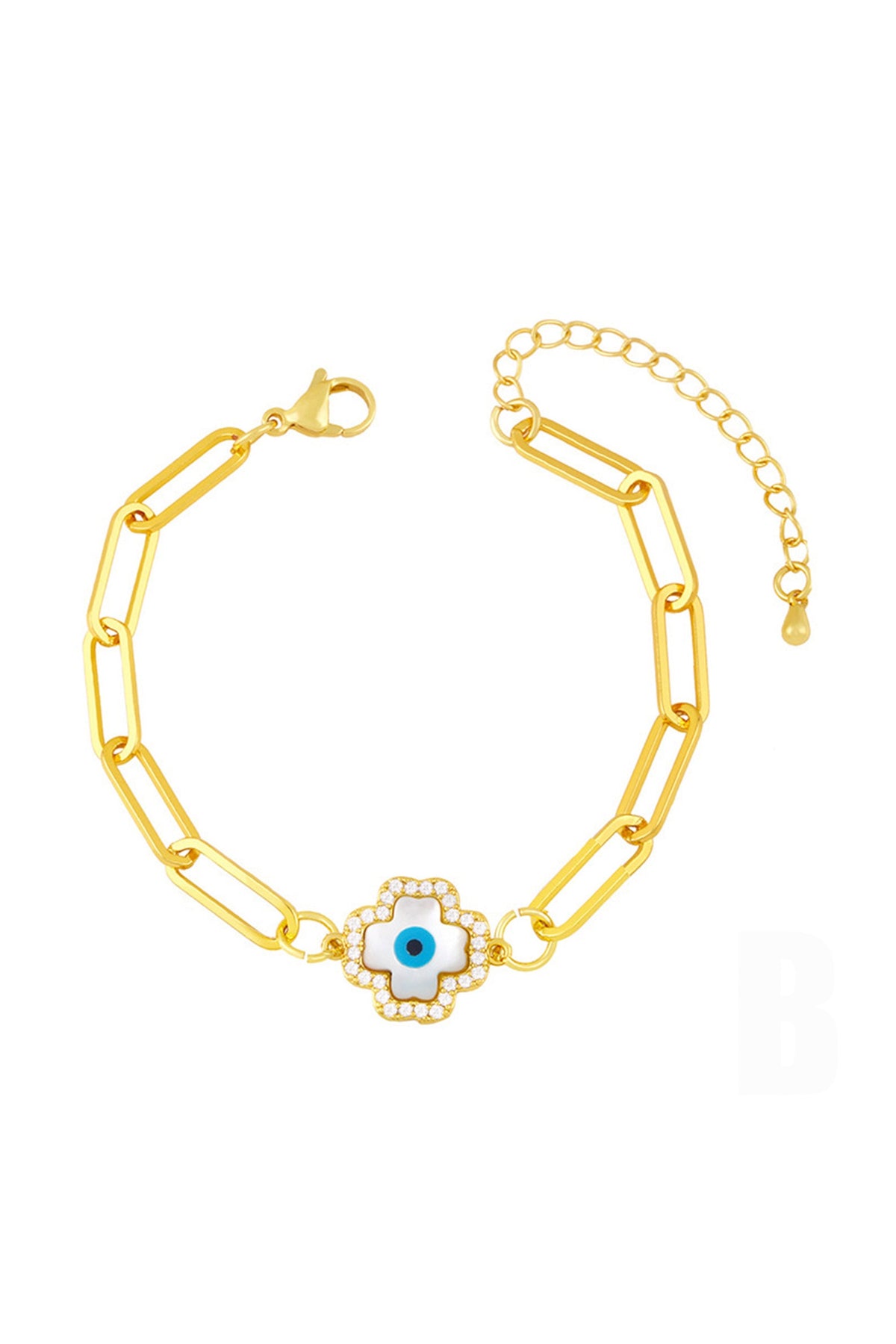 Eye Cross Zircon Chain Bracelet B3192