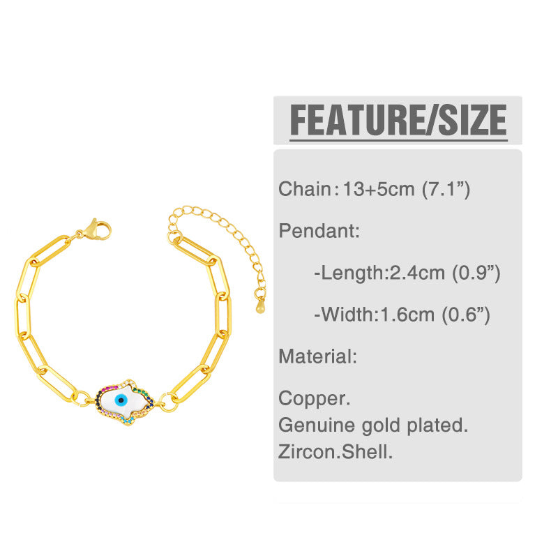 Eye Zircon Chain Bracelet B3193 – view 4