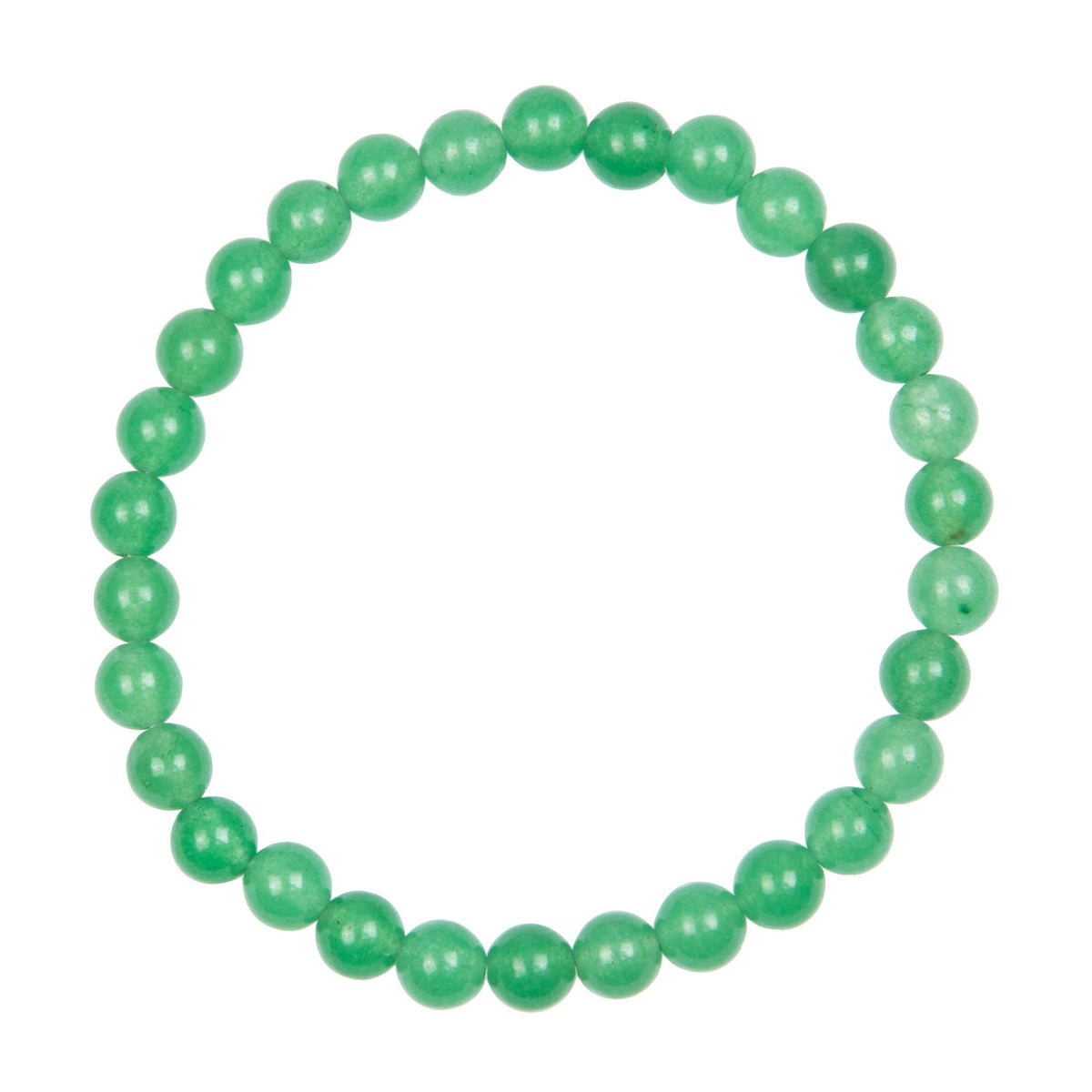 Colored Green Jade Stone Stretch Bracelet B3206 - 6MM
