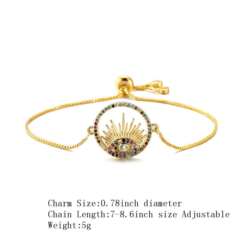 Evil Eye Zircon Chain Bracelet B3212