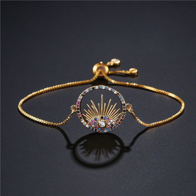 Evil Eye Zircon Chain Bracelet B3212