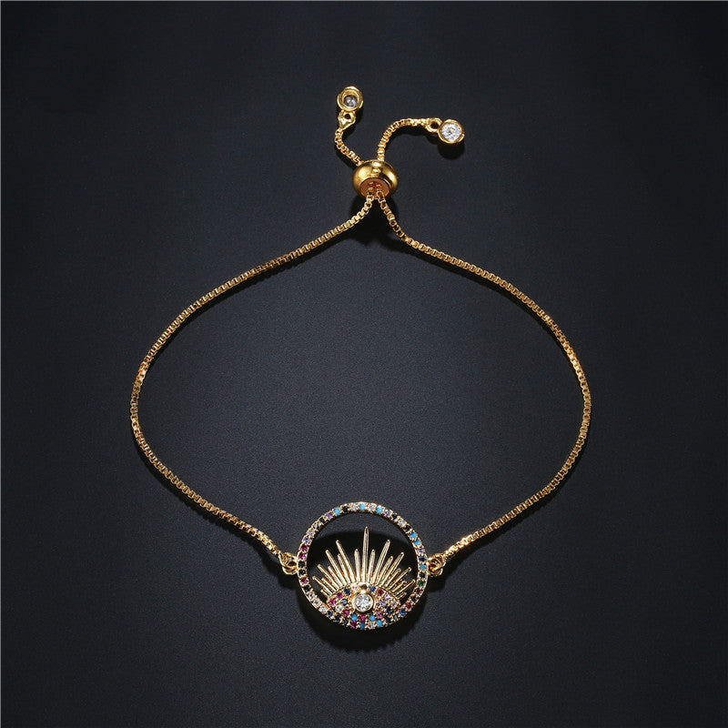 Evil Eye Zircon Chain Bracelet B3212