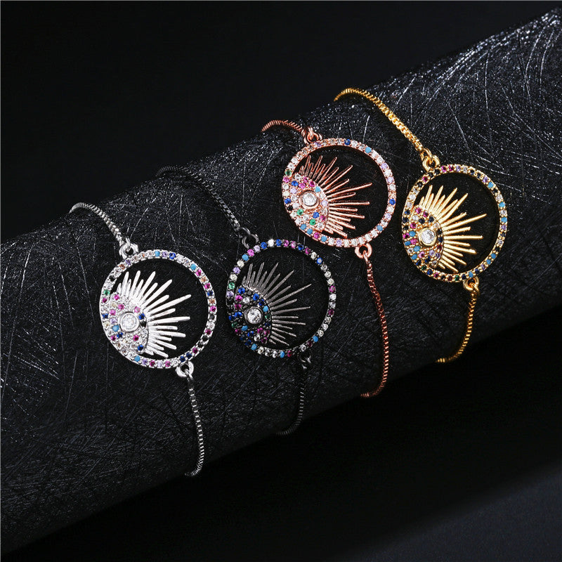 Evil Eye Zircon Chain Bracelet B3212