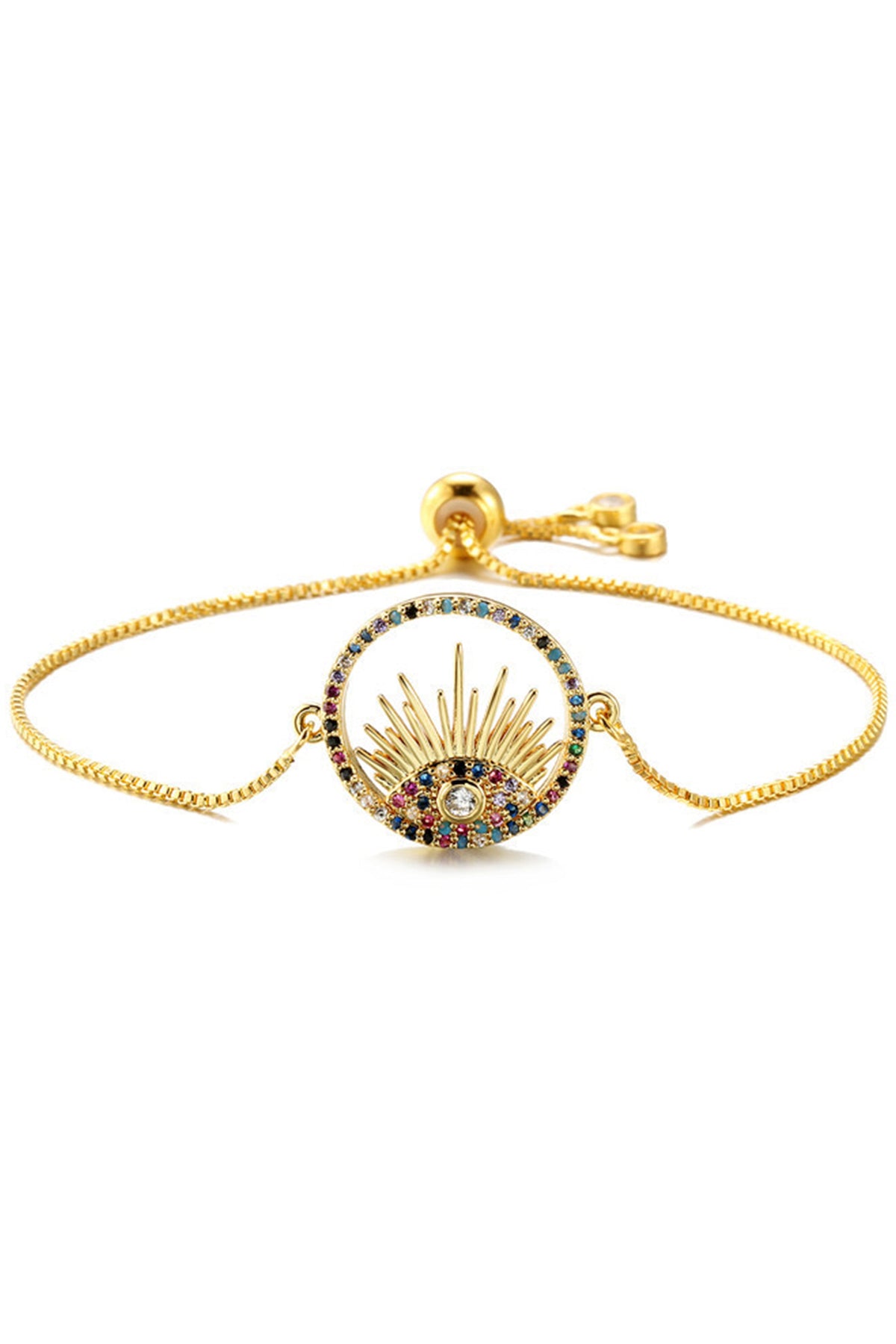 Evil Eye Zircon Chain Bracelet B3212