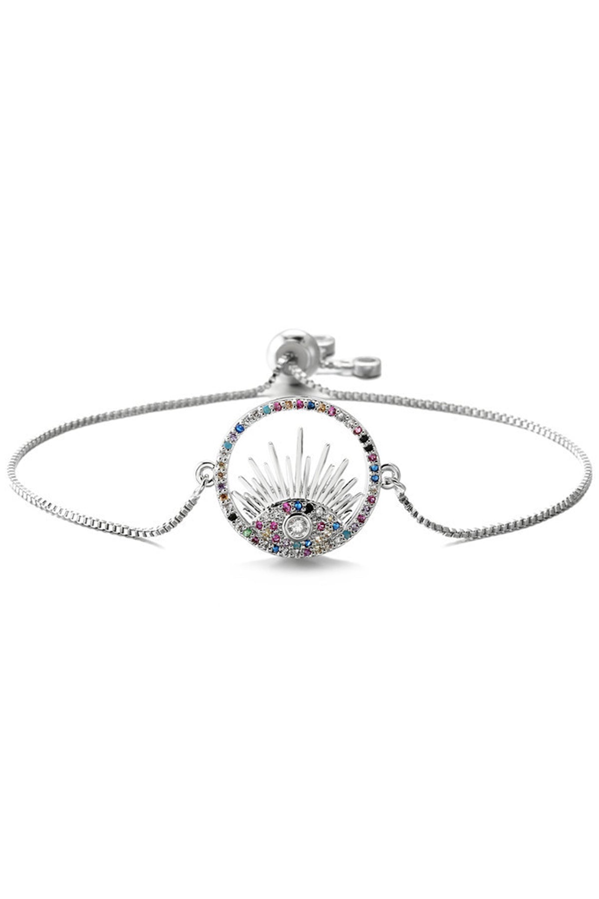 Evil Eye Zircon Chain Bracelet B3212