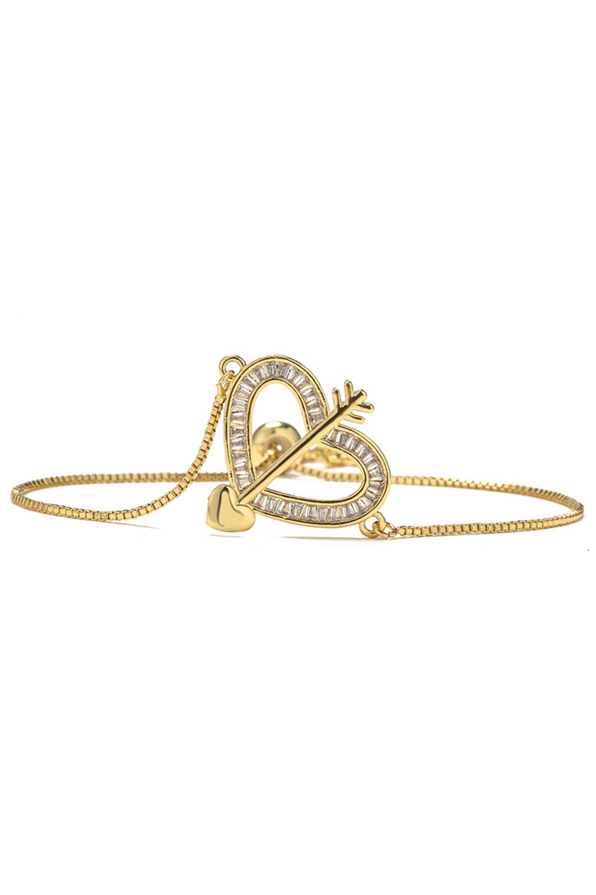 Heart Arrow Zircon Chain Bracelet B3217