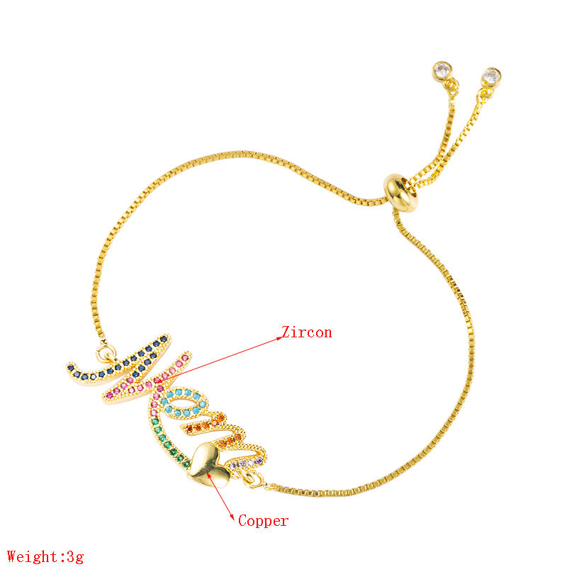 MOM Zircon Chain Bracelet B3224