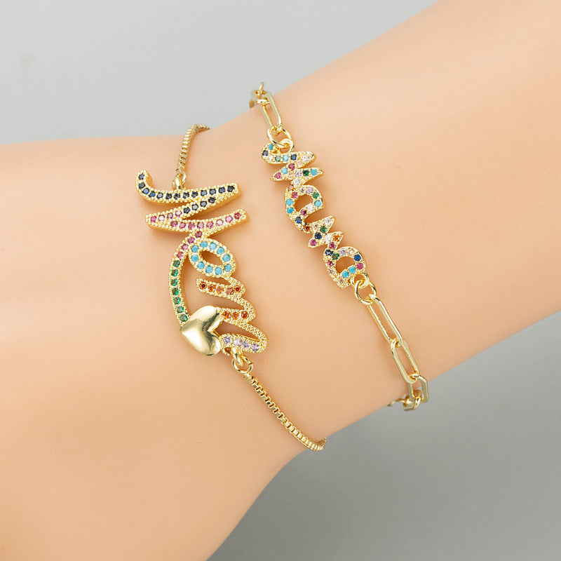 MOM Zircon Chain Bracelet B3224