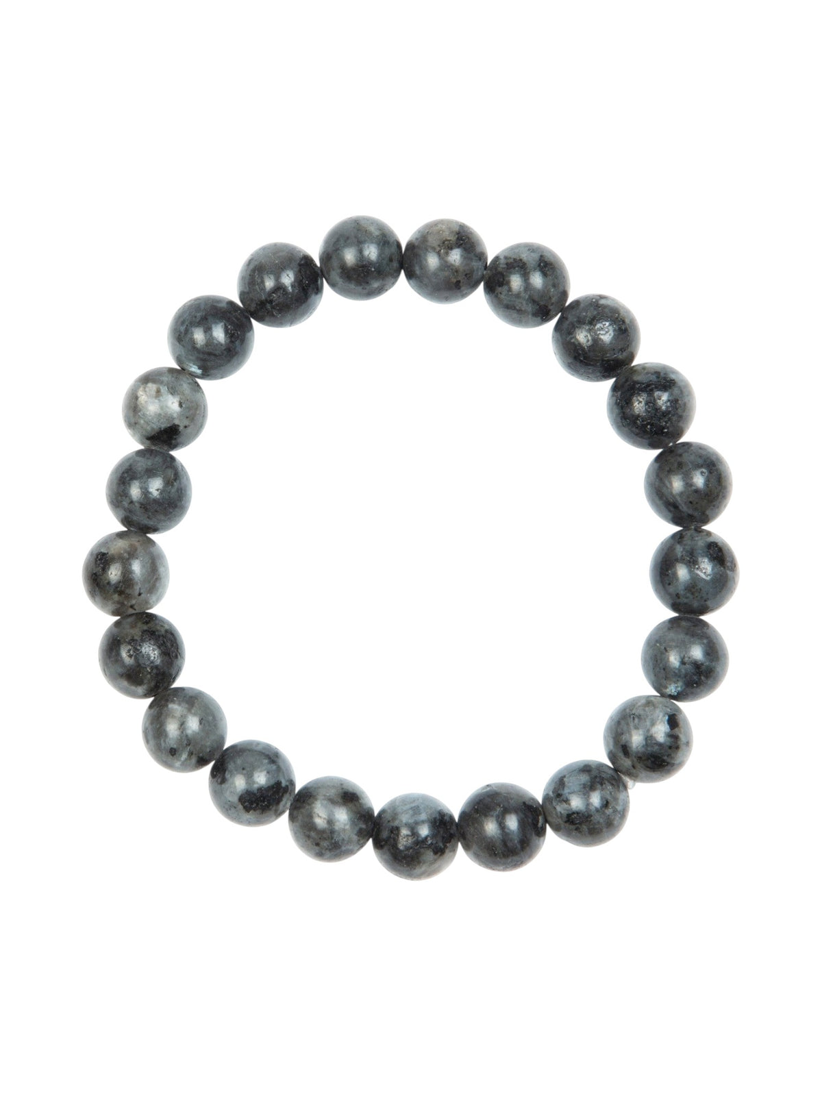 Black Labradorite Stone Stretch Men's Bracelet B3230-Black Labradorite - 10MM