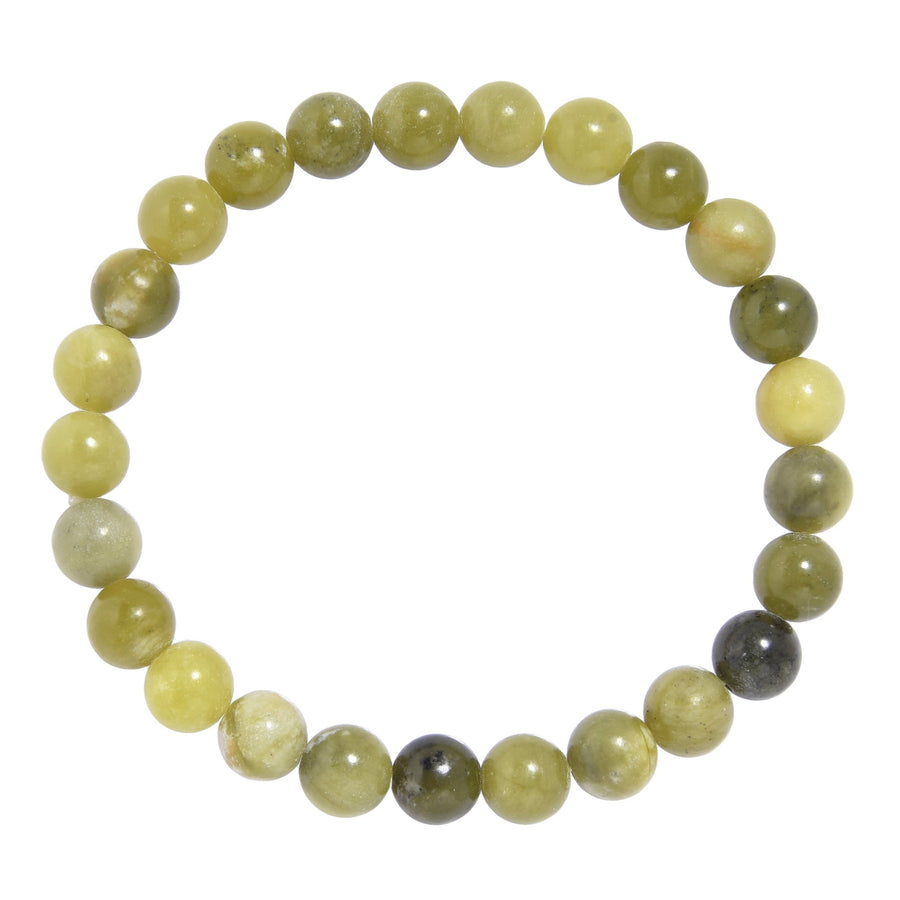 Olive Jade Stone Stretch Men Bracelet B3232-Olive Jade