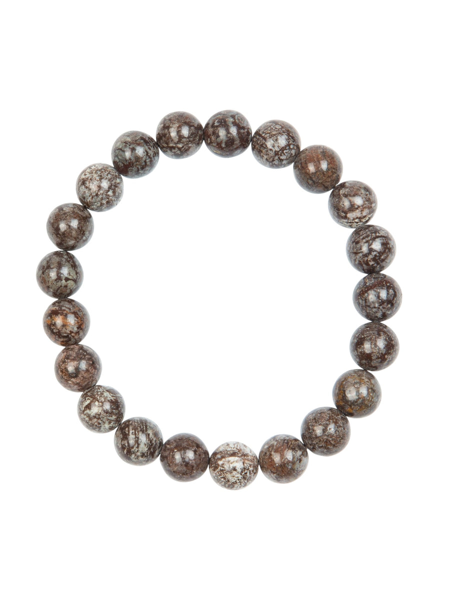 Red Snowflake Stone Stretch Men Bracelet B3233-Red-Snowflake
