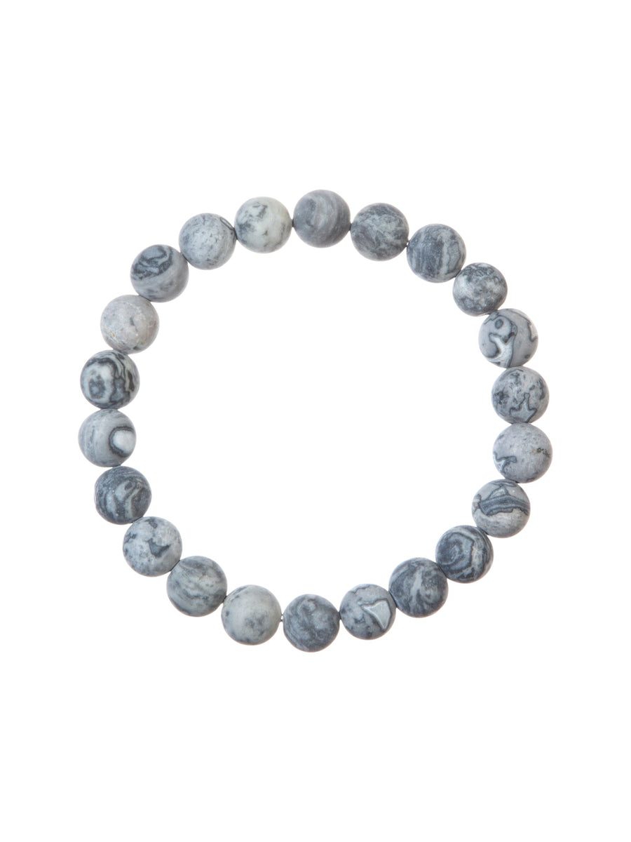 Atlas Jasper Stone Stretch Men's Bracelet B3237-Atlas Jasper