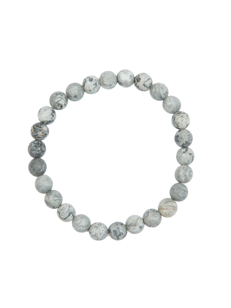 Atlas Jasper Stone Stretch Men's Bracelet B3237-Atlas Jasper