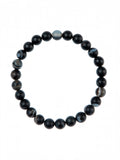 Black Striped Agate Stone Stretch Men's Bracelet B3238-Black Striped Agate - 8MM