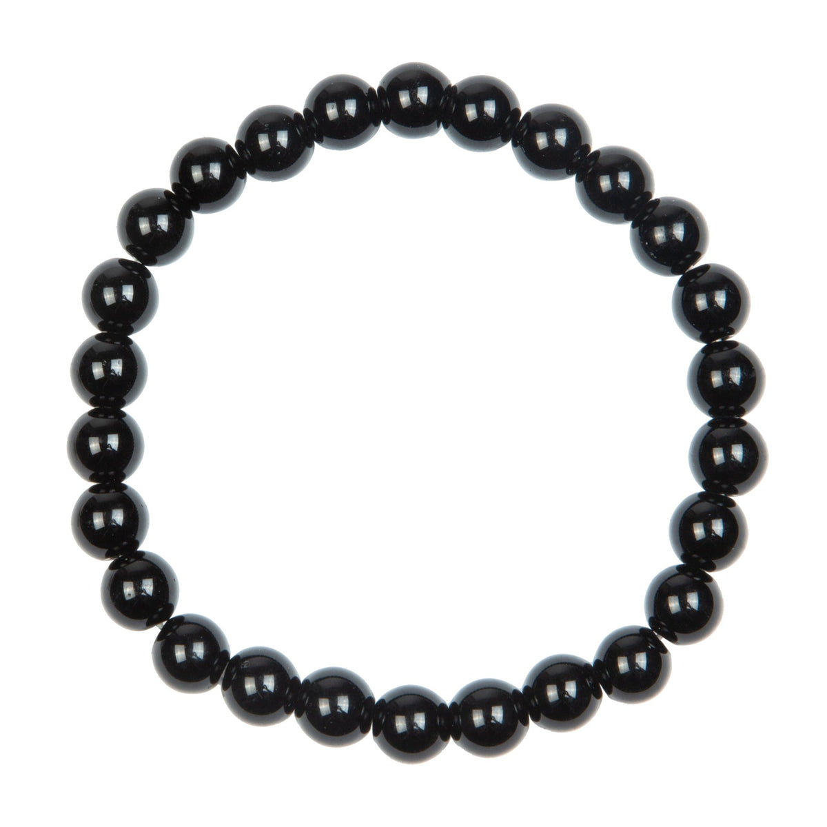 Composed Onyx Stone Stretch Men's Bracelet B3241-Composed Onyx - 8MM