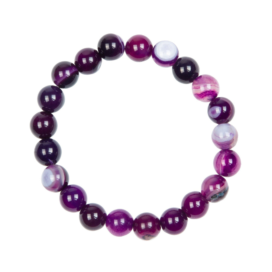 Purple Agate Stone Stretch Kids Bracelet B3244-Purple Agate