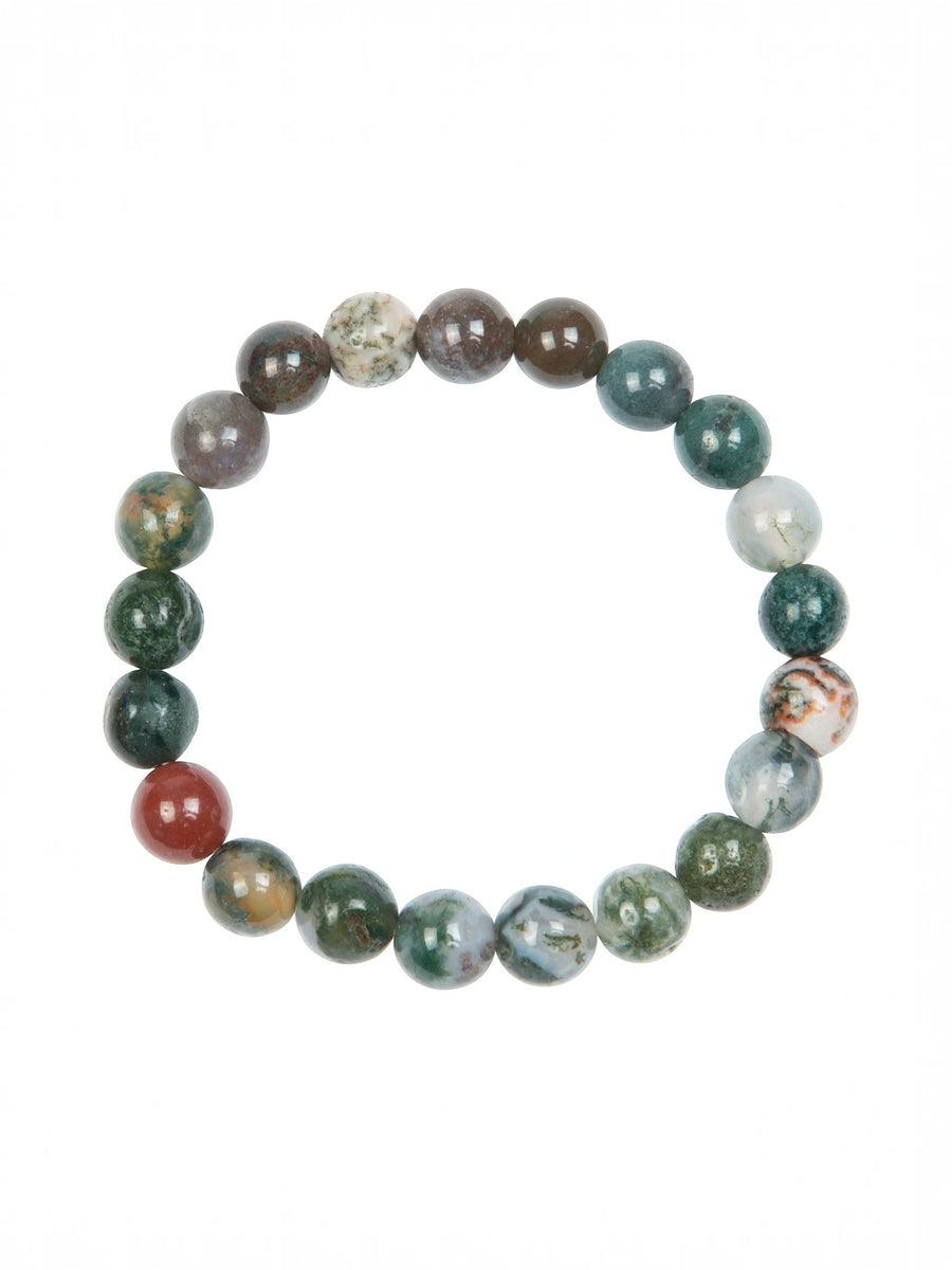 Indian Agate Stone Stretch Kids Bracelet B3245-Indian Agate