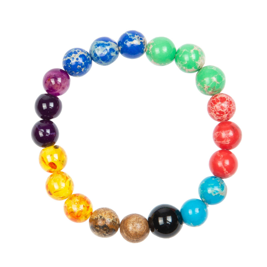 Composed Multi Emperor Stone Stretch Kids Bracelet B3248-Composed Multi Emperor